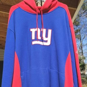 Reebok NFL Hoodie Mens XL New York Giants Blue Red Football